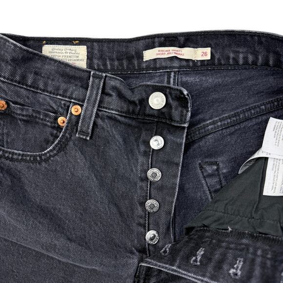 LEVI'S Premium Ribcage Short Size 26 Black Bayou - Picture 3 of 7